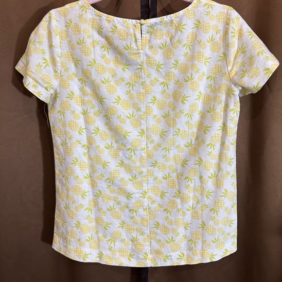 J Crew Pineapple Print Linen/Cotton Blouse - Picture 3 of 5